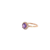 Elegant Amethyst Halo Ring